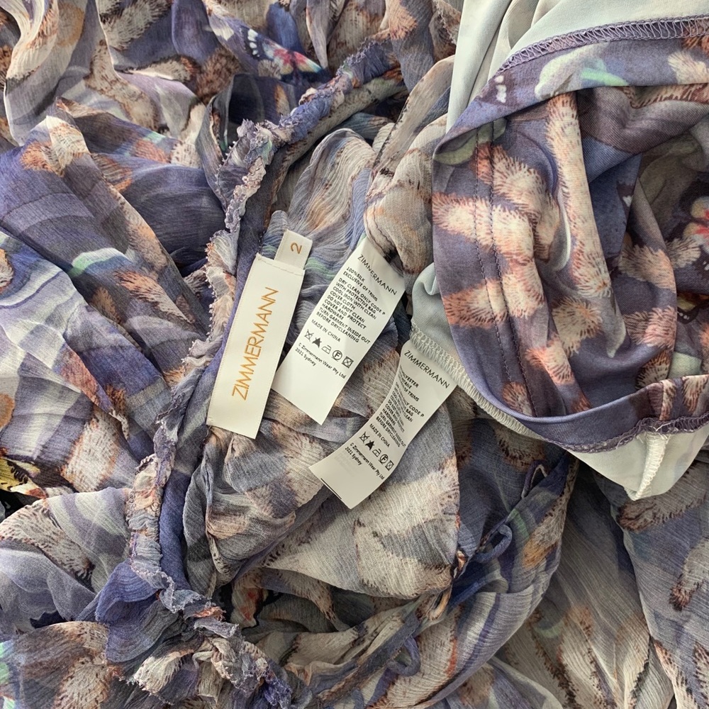 Zimmermann Lavender Floral Midi Dress - Picture 10 of 10